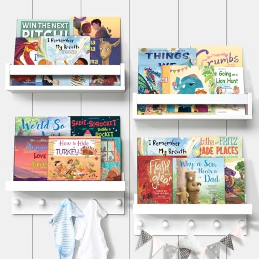 Baby Nursery Books - Set of Four Floating Book Shelves