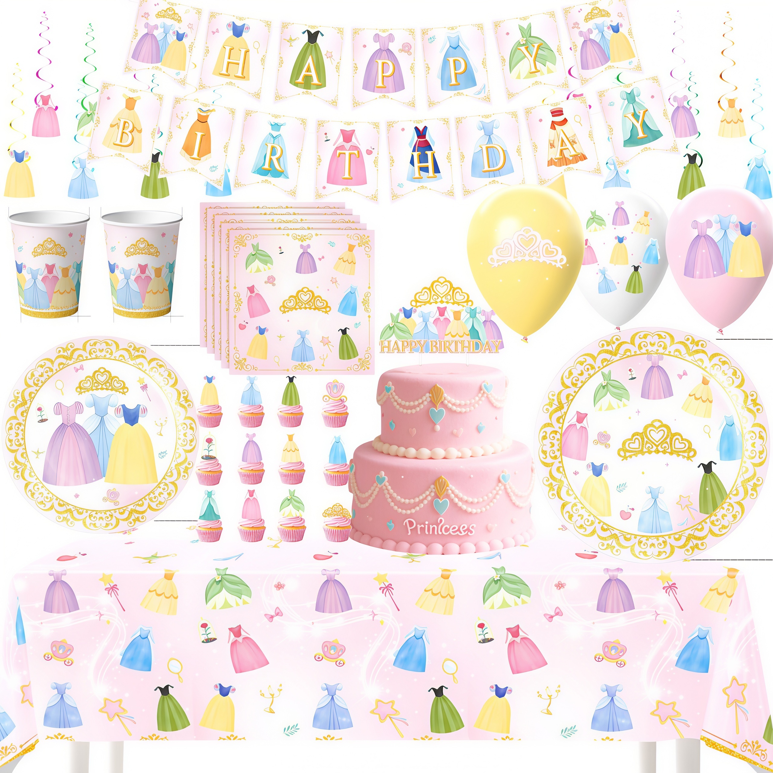 Baby Nursery Girl Room - Princess Dress Girls Birthday Party room