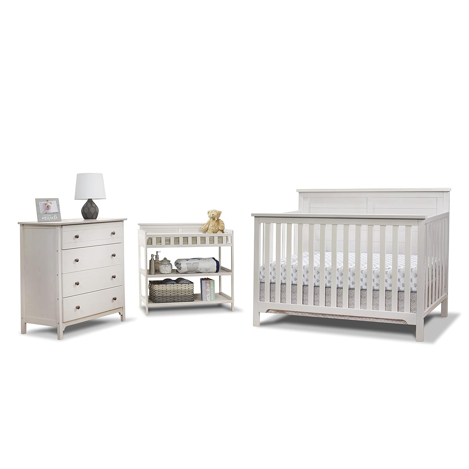 Convertible Crib Set - Sorelle Furniture Farmhouse 3-Piece Nursery Set
