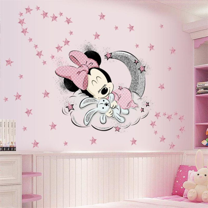 Baby Nursery Wallpaper - Cartoon Mickey Minnie Mouse Baby Home