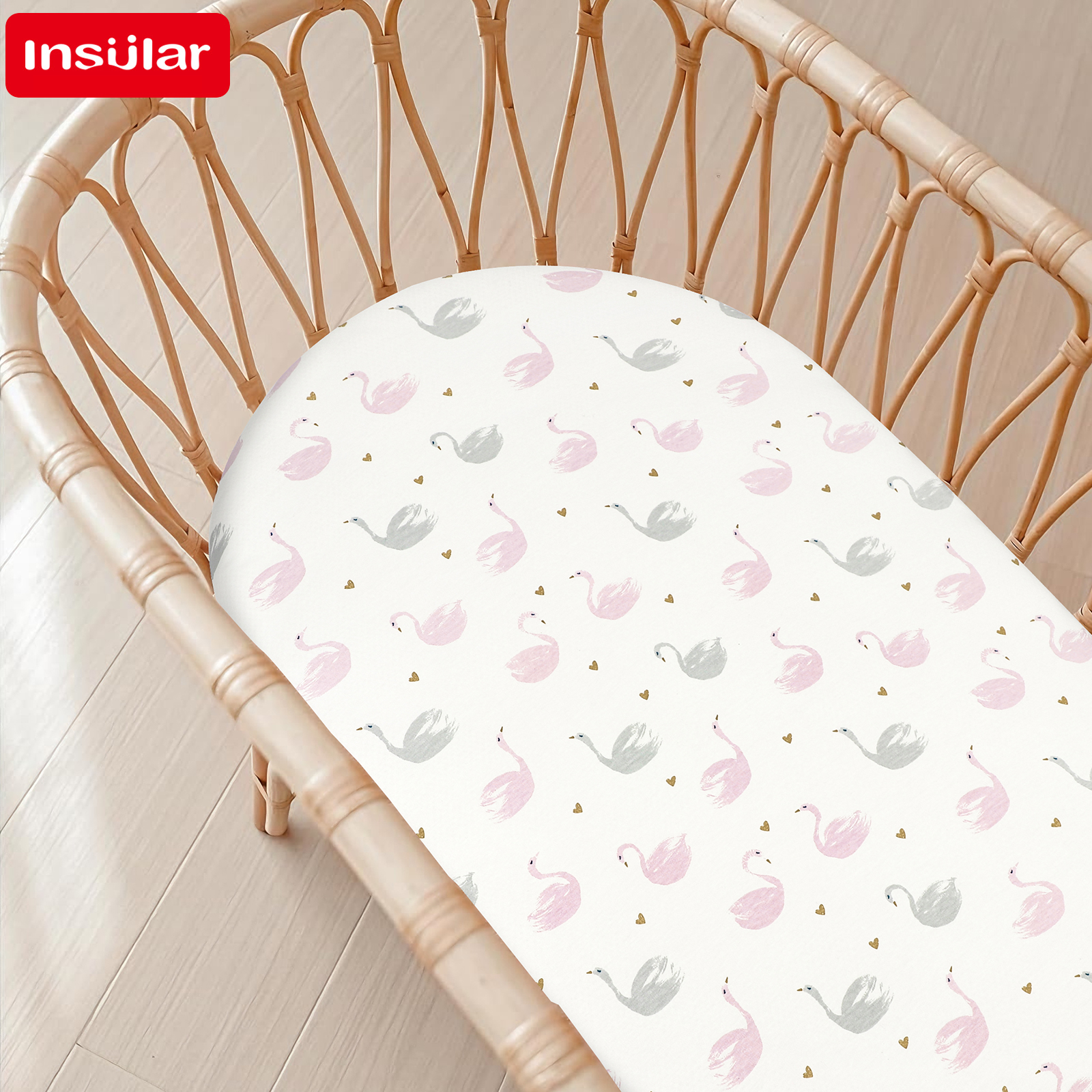 Convertible Crib Set - New 1PCS Polyester Cartoon Fitted Crib