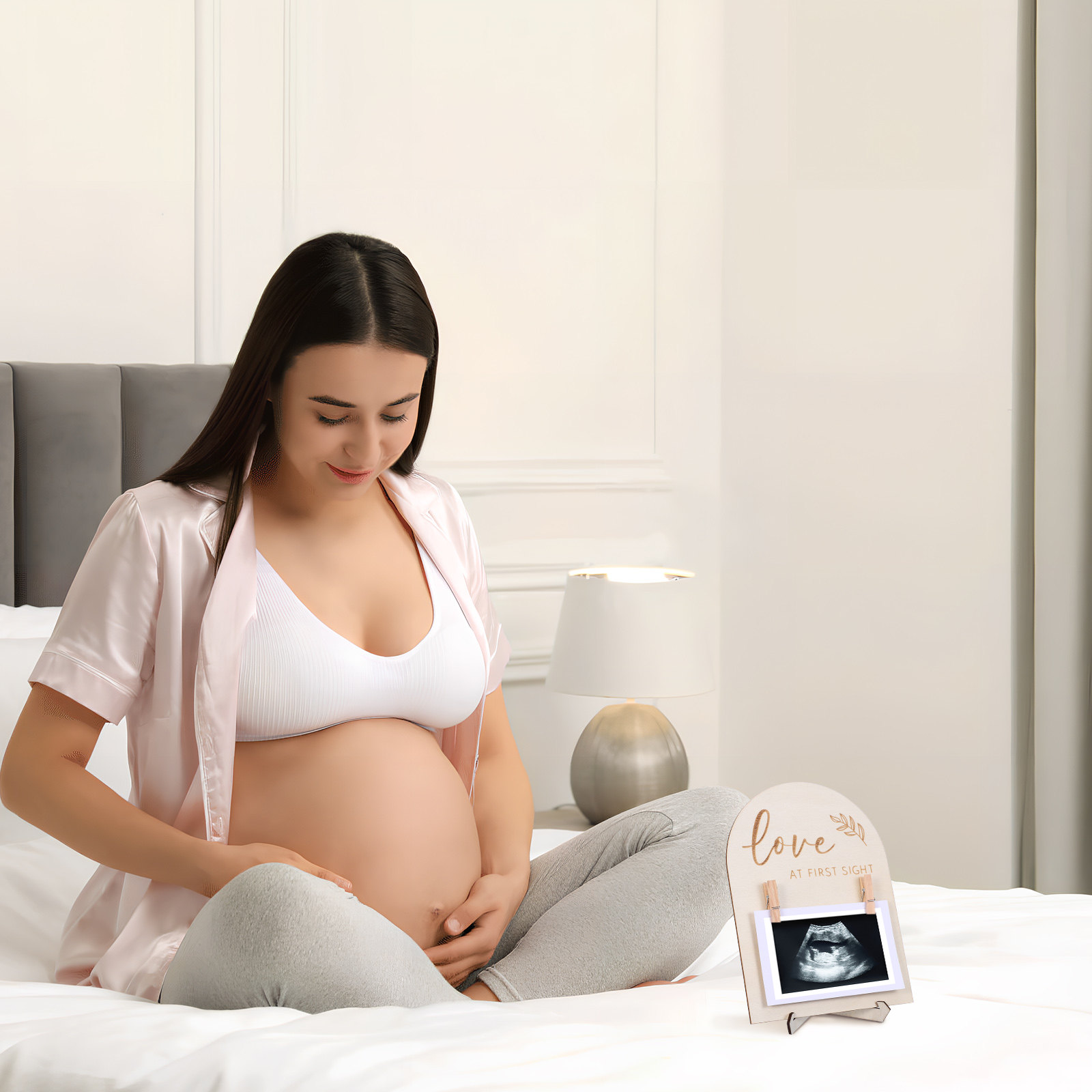 Baby Nursery Frames - Wooden Baby Photo Frame Sonogram Picture