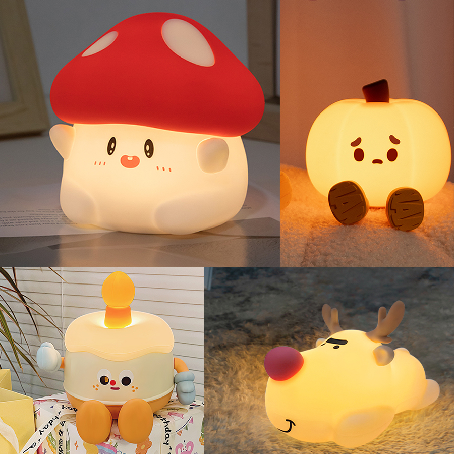 Baby Nursery Equipment - Mushroom Night Light LED Rechargeable USB