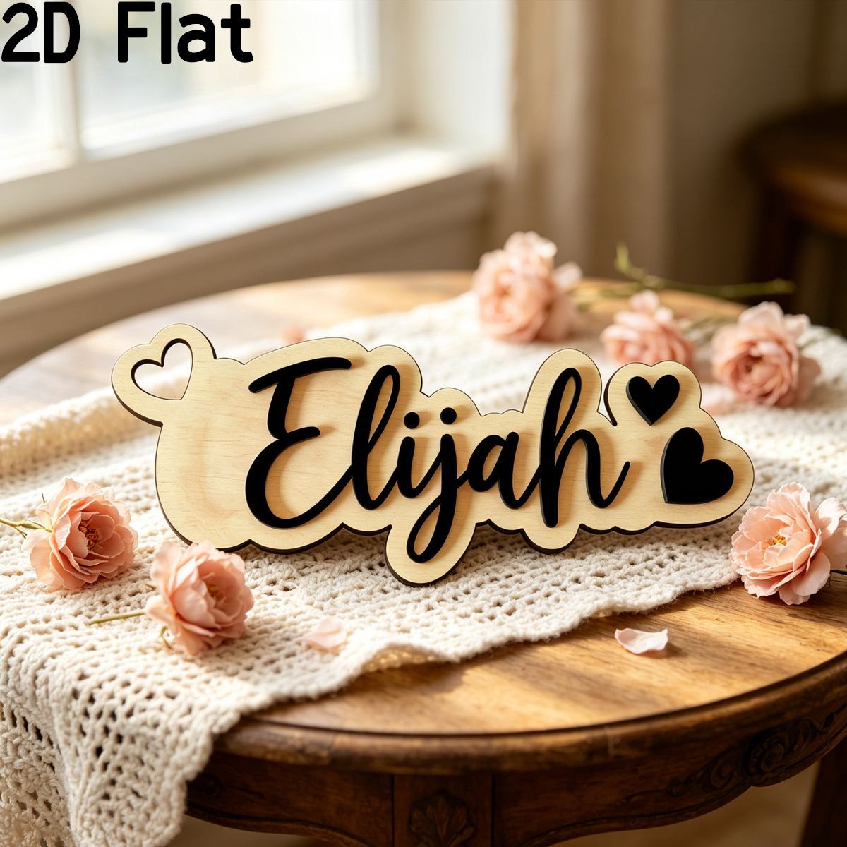 Baby Nursery Toy - 1Pc Custom Love Decor Wooden Acrylic