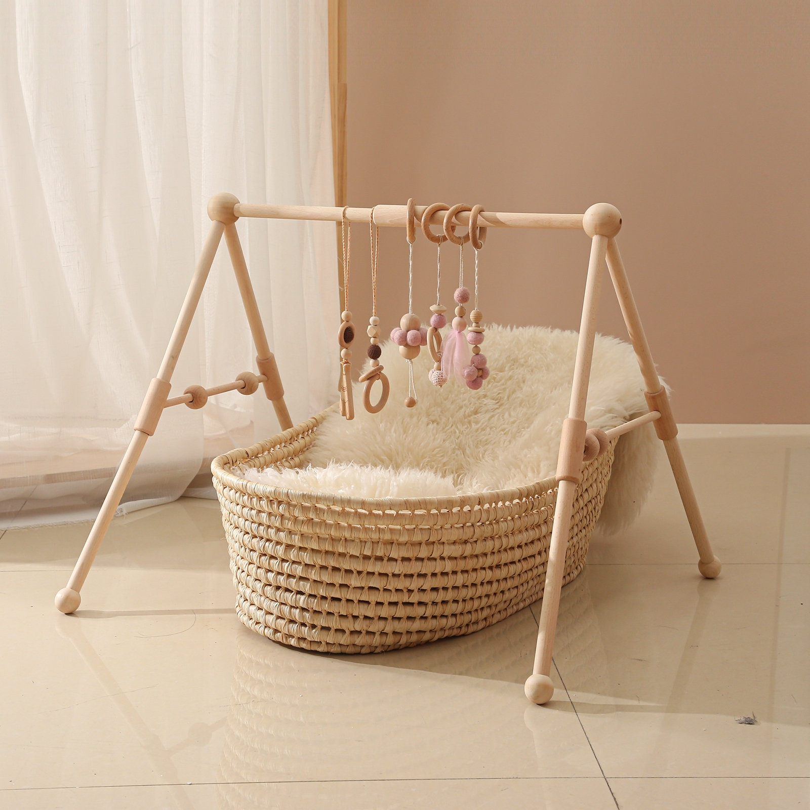 Baby Nursery Toy - Baby Wooden Toys Play Gym Ordic