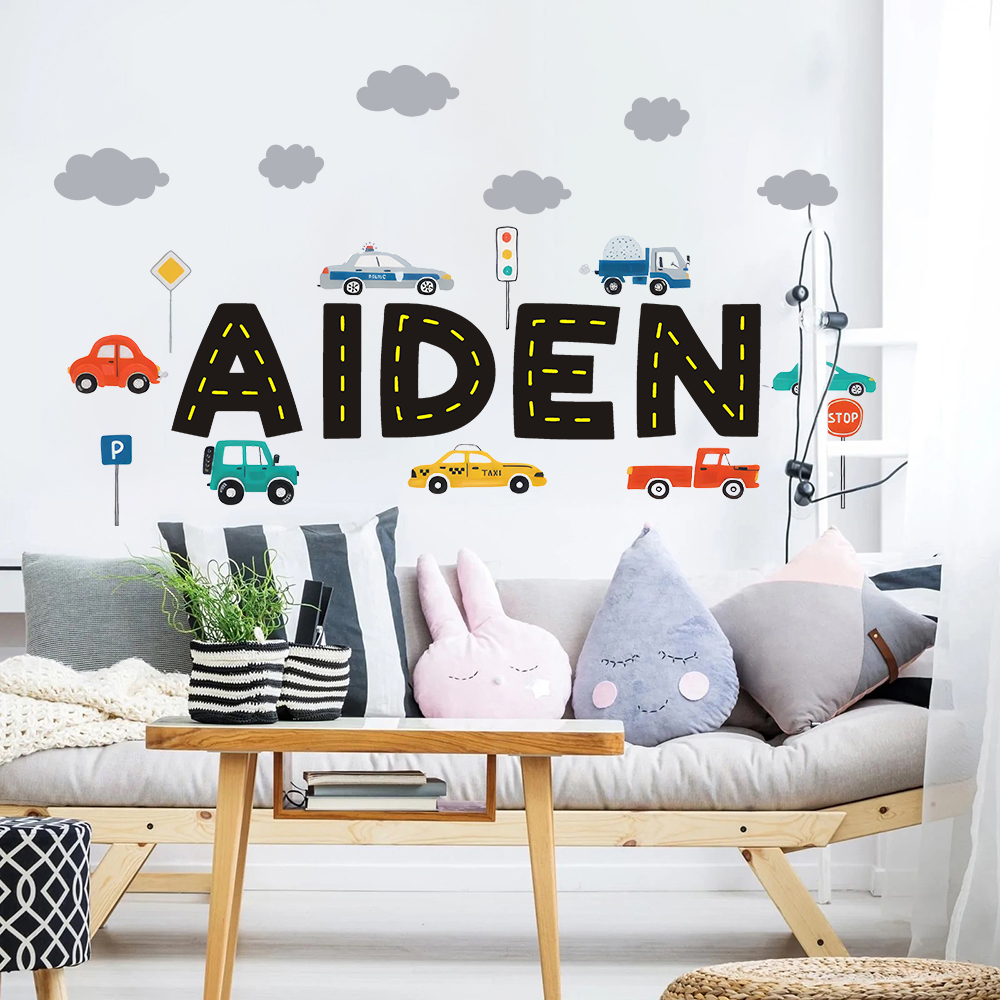 Custom Name Construction Vehic - Baby Nursery Wallpaper reseña y precio