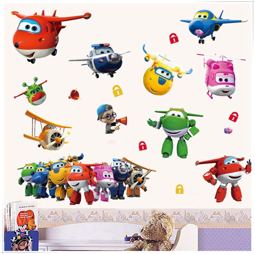 Hot Cartoon Super Wings Deform - Baby Nursery Wallpaper reseña y precio