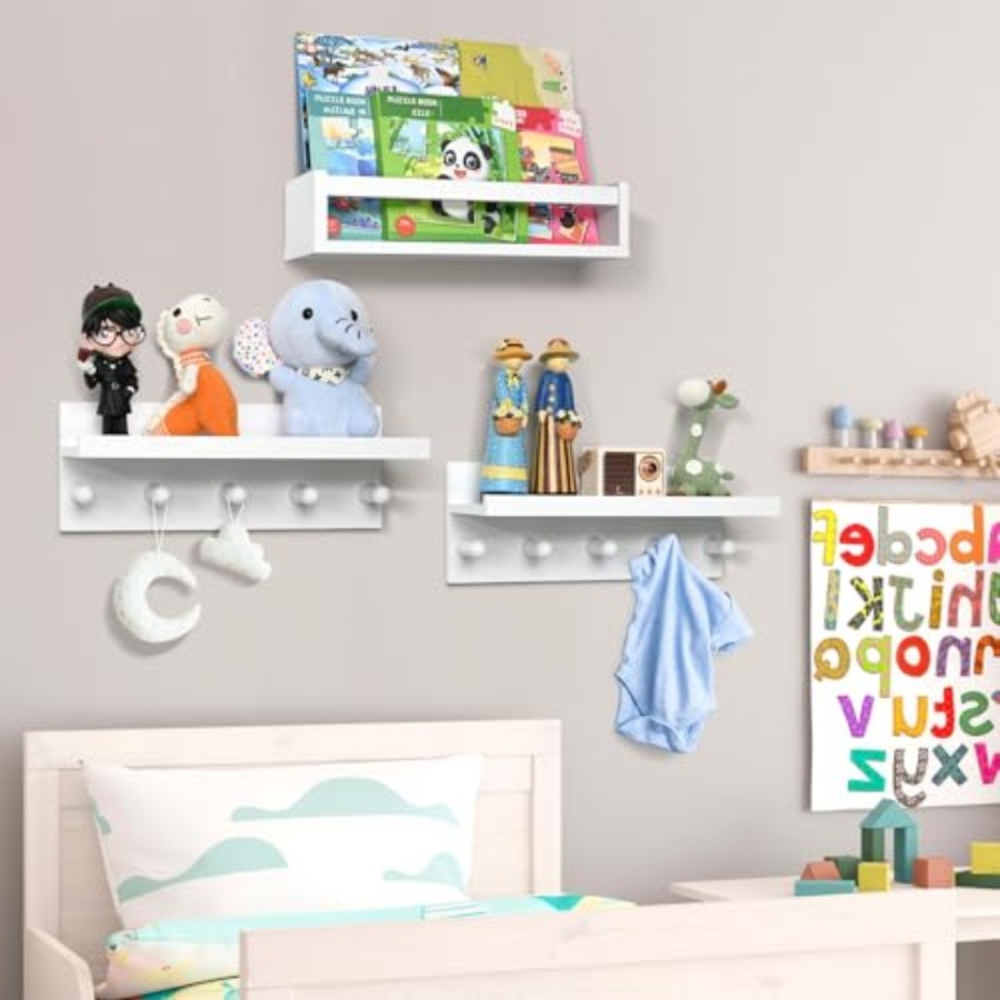 Set of Four Floating Book Shel - Baby Nursery Books reseña y precio