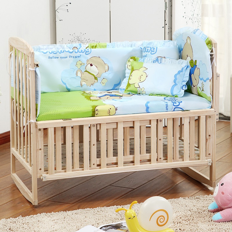 6Pcs Cartoon Infant Newborn Ba - Convertible Crib Set reseña y precio