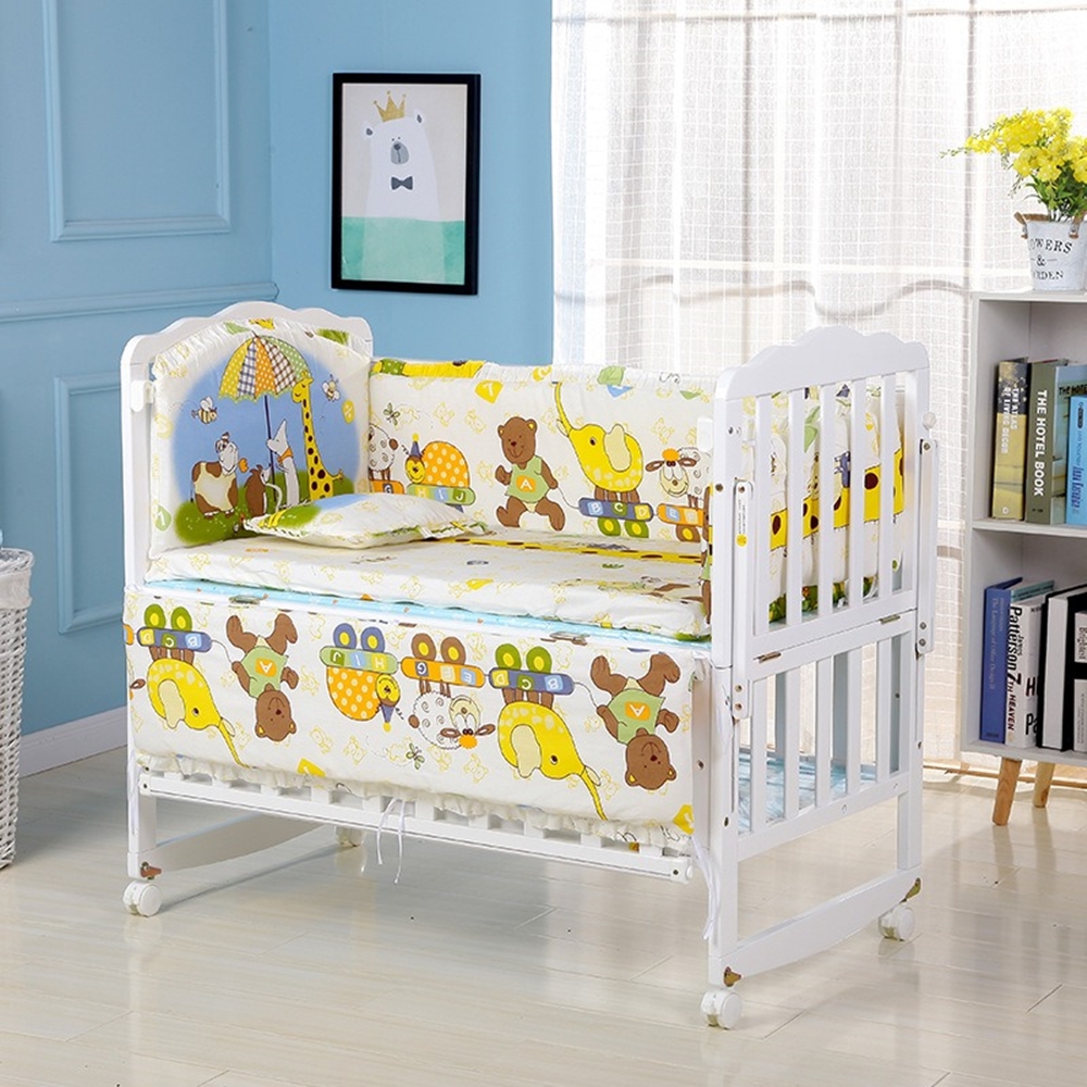6Pcs Cartoon Infant Newborn Ba - Convertible Crib Set reseña y precio