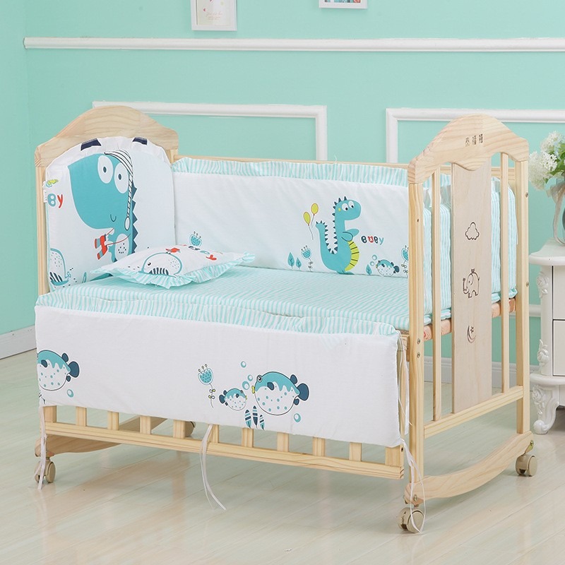 6Pcs Cartoon Infant Newborn Ba - Convertible Crib Set reseña y precio