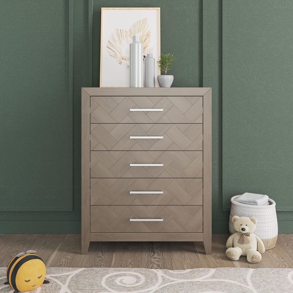 Transitional Gray Nursery Ches - Baby Nursery Baby reseña y precio