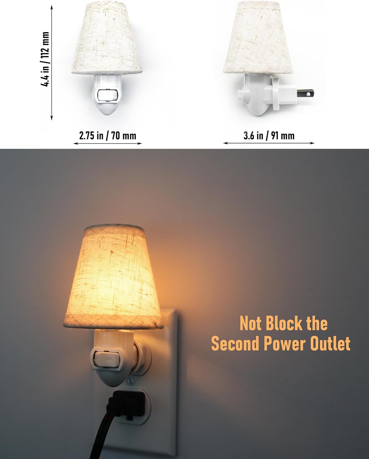 Vintage Plug in Night Light wi - Baby Nursery Light Shade reseña y precio