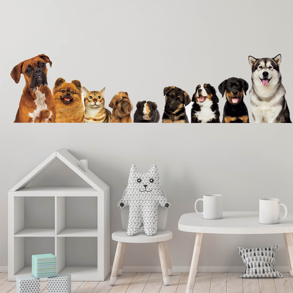 C30# 9 Cute Cats And Dogs Wall - Baby Nursery Wallpaper reseña y precio