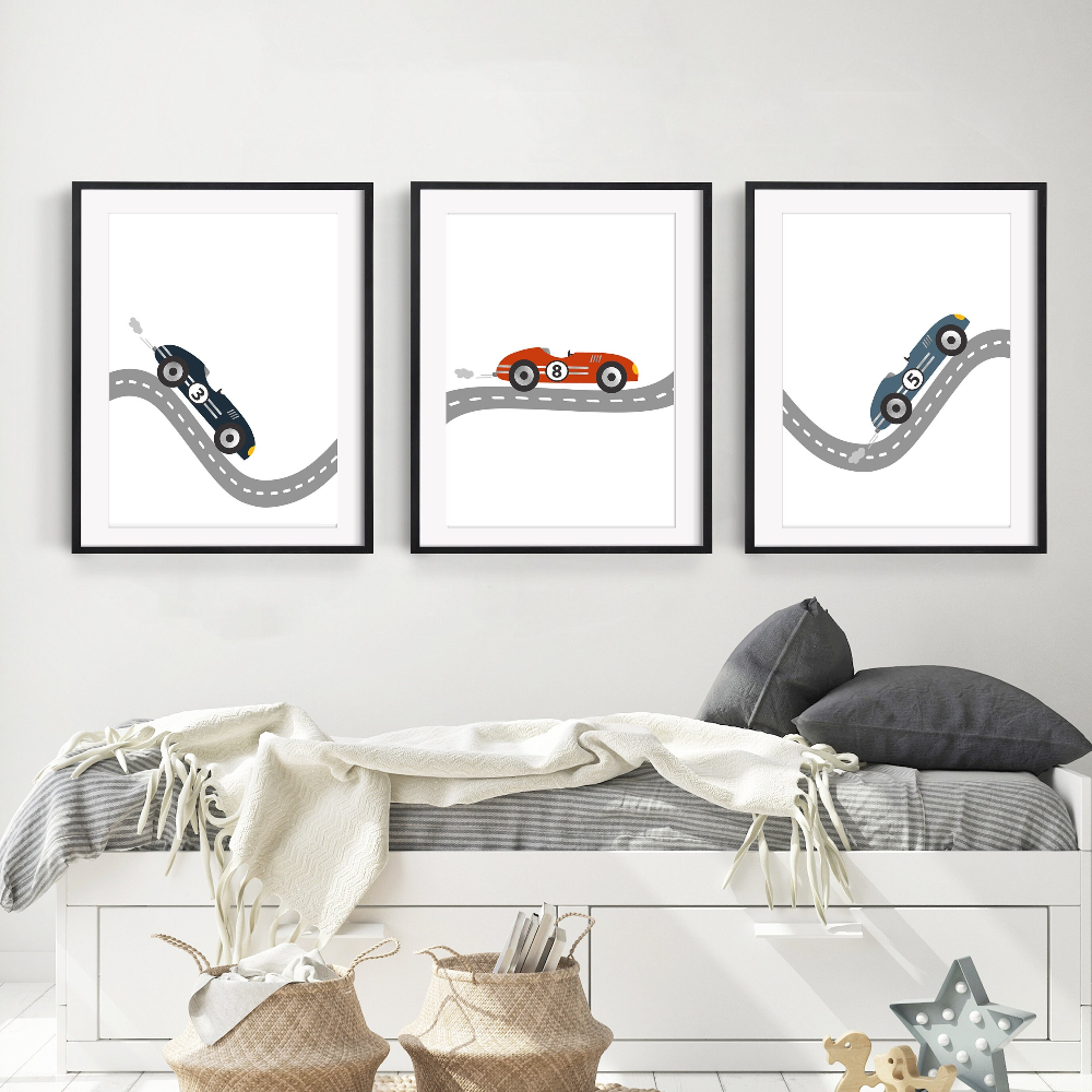 Race Car Wall Art Canvas Print - Baby Nursery Frames reseña y precio