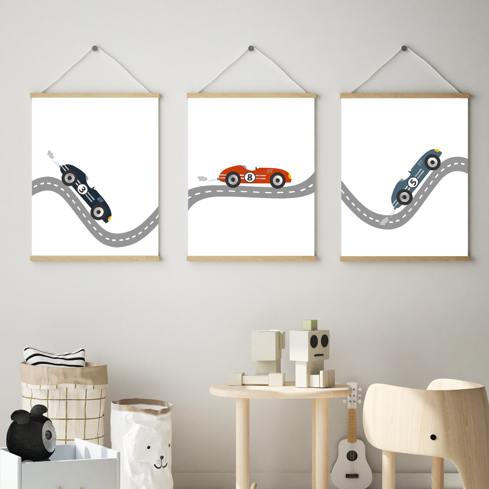Race Car Wall Art Canvas Print - Baby Nursery Frames reseña y precio