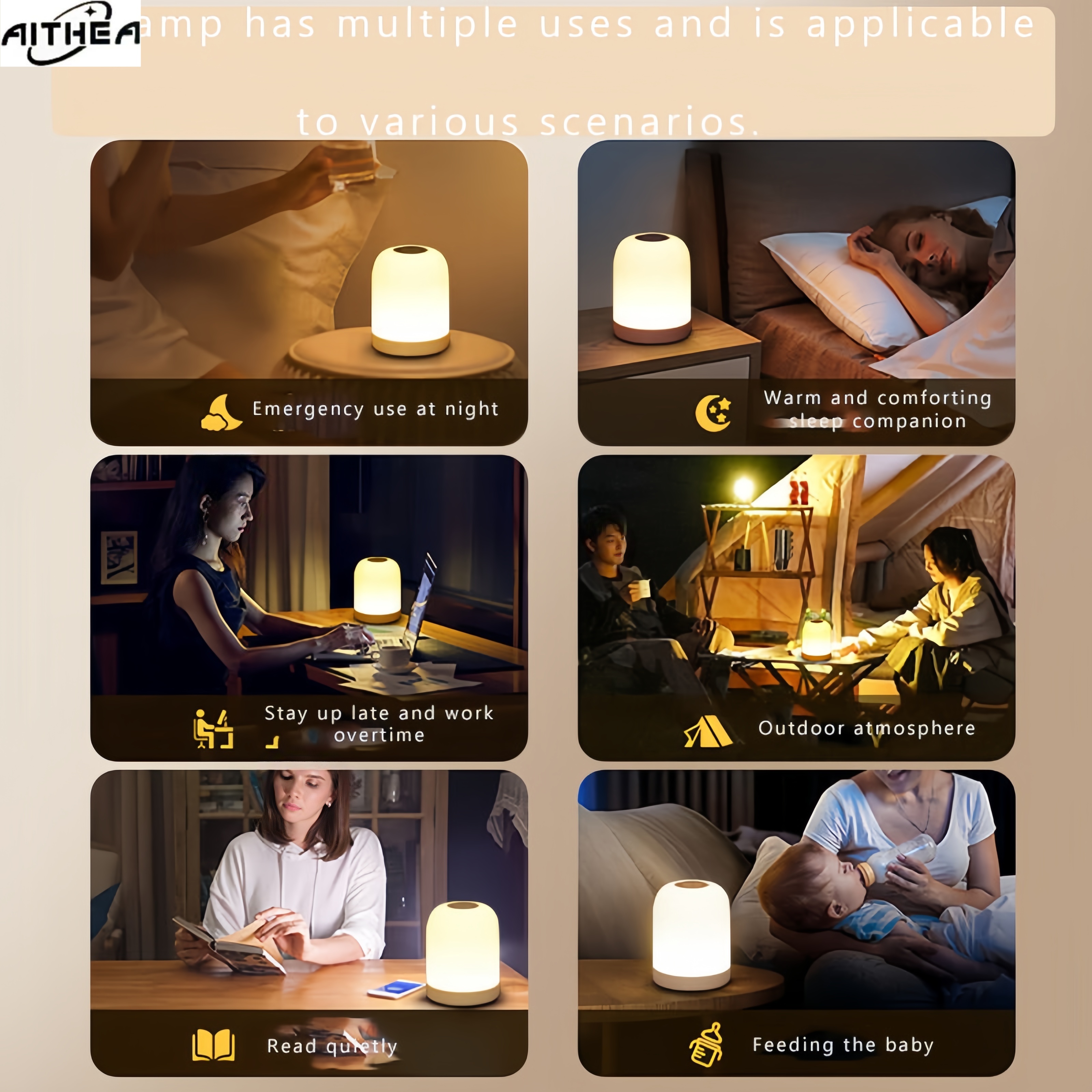 AITHEA 3 Color Led Night Light - Baby Nursery Equipment reseña y precio