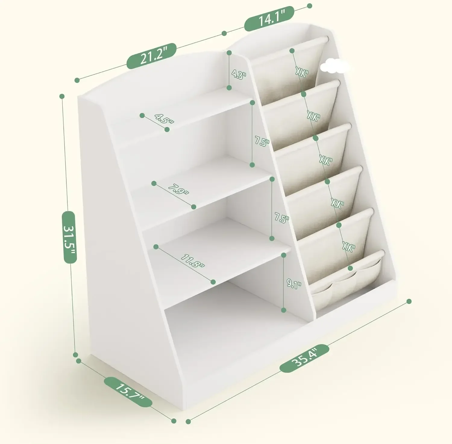 bookshelf Storage Organizer 4  - Baby Nursery Books reseña y precio