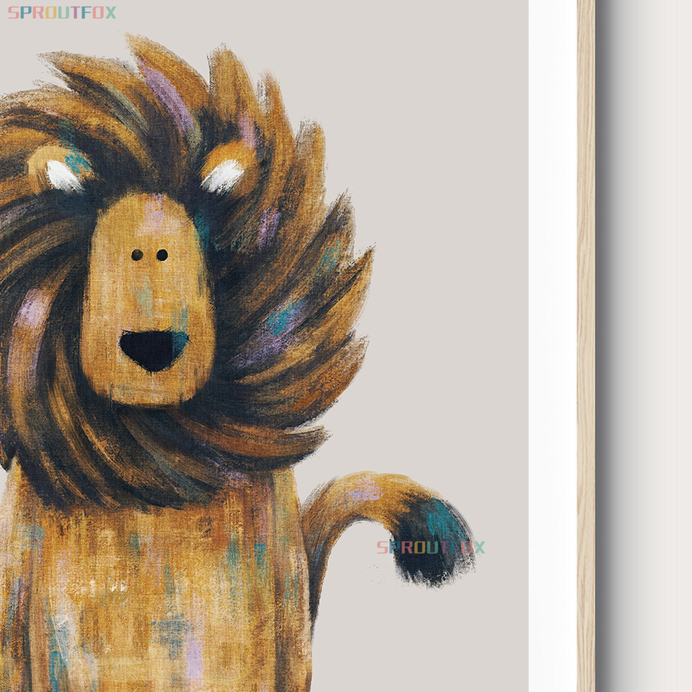 Giraffe, Lions, Elephant Canva - Baby Nursery Frames reseña y precio
