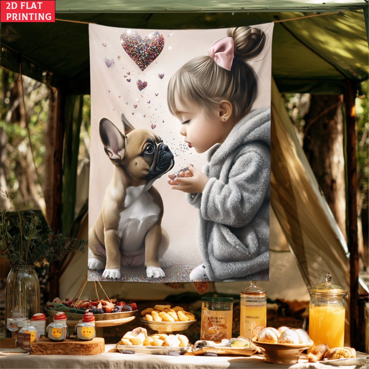 Girl with french bulldog puppy - Baby Nursery Girl Room reseña y precio