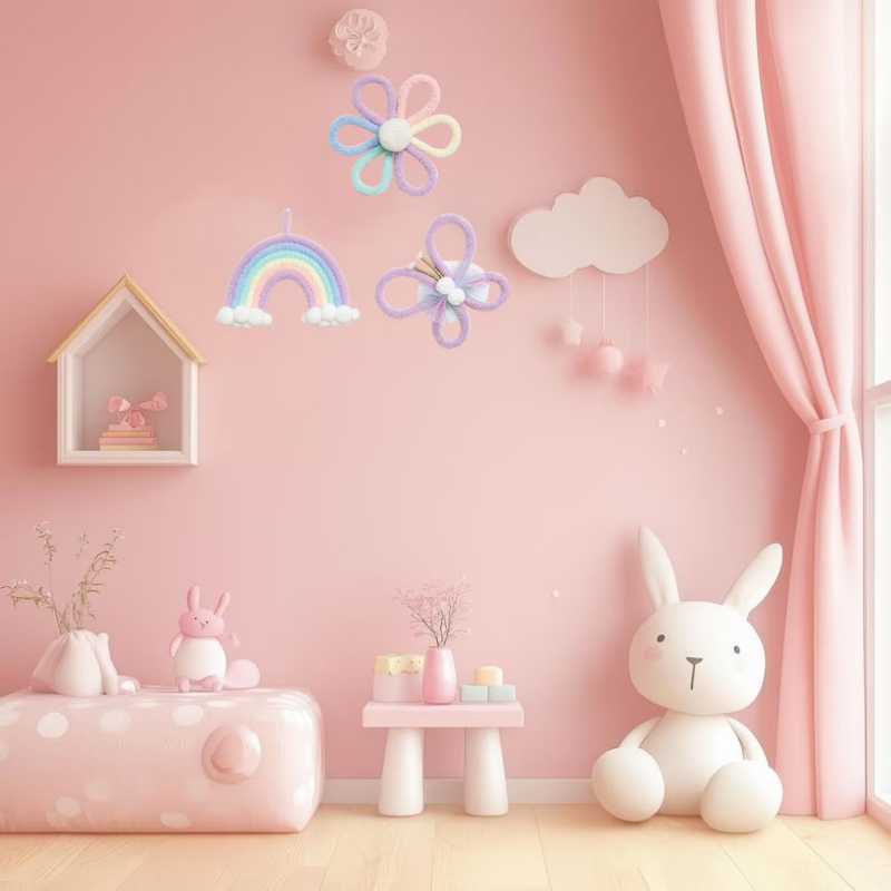 Nordic Rainbow Daisy Flower  B - Baby Nursery Girl Room reseña y precio