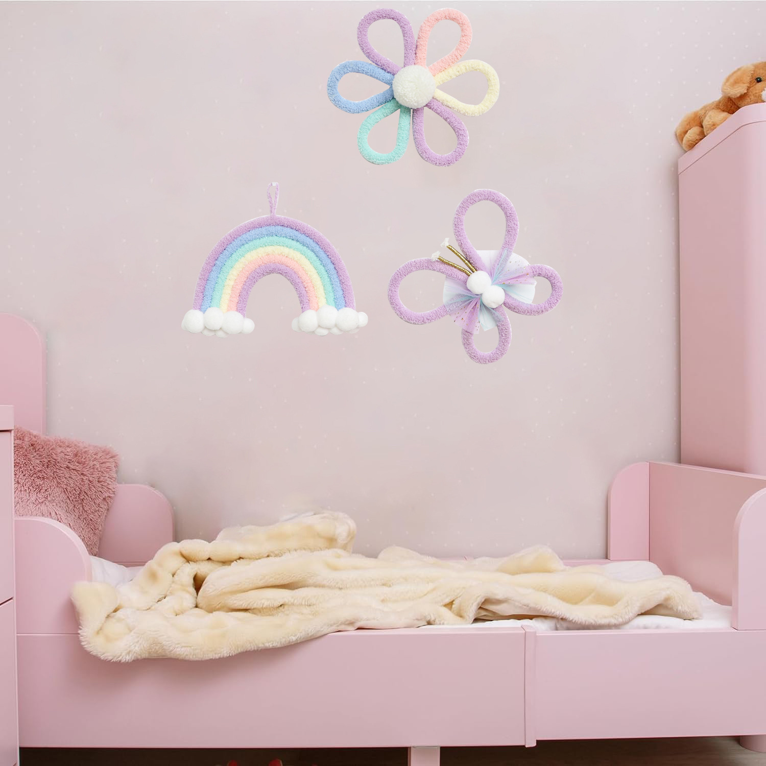 Nordic Rainbow Daisy Flower  B - Baby Nursery Girl Room reseña y precio