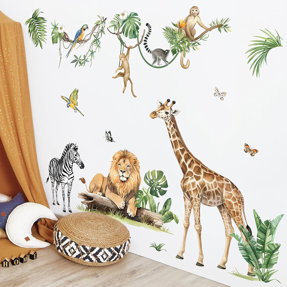 Large Jungle Animal Tropical L - Baby Nursery Wallpaper reseña y precio