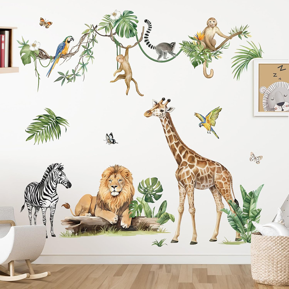 Large Jungle Animal Tropical L - Baby Nursery Wallpaper reseña y precio