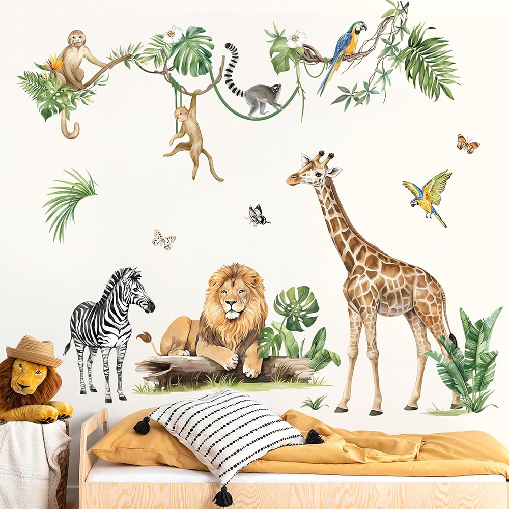 Large Jungle Animal Tropical L - Baby Nursery Wallpaper reseña y precio