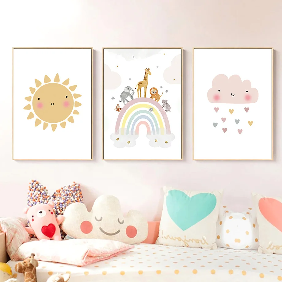 Giraffe Elephant Hot Balloon S - Baby Nursery Girl Room reseña y precio