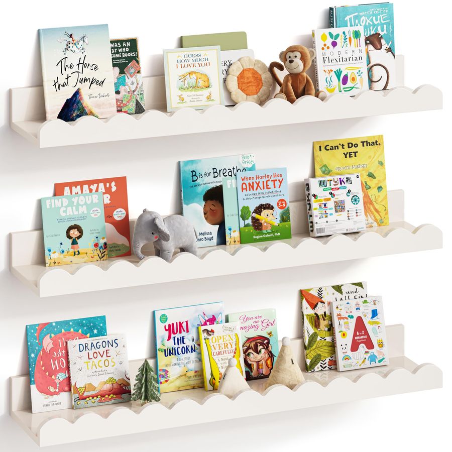 Book Shelves, Set of 3, Nurser - Baby Nursery Books reseña y precio