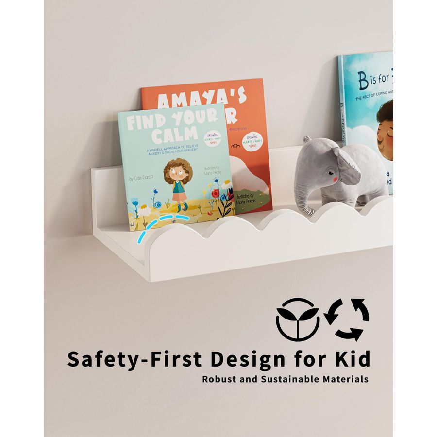 Book Shelves, Set of 3, Nurser - Baby Nursery Books reseña y precio