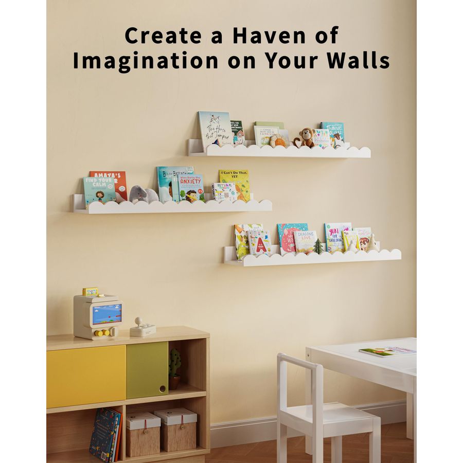 Book Shelves, Set of 3, Nurser - Baby Nursery Books reseña y precio