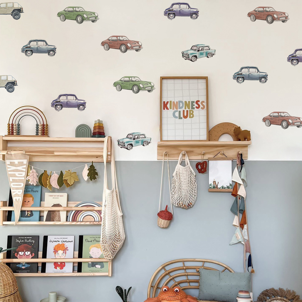 Cartoon Kids Transport Car Tru - Baby Nursery Wallpaper reseña y precio