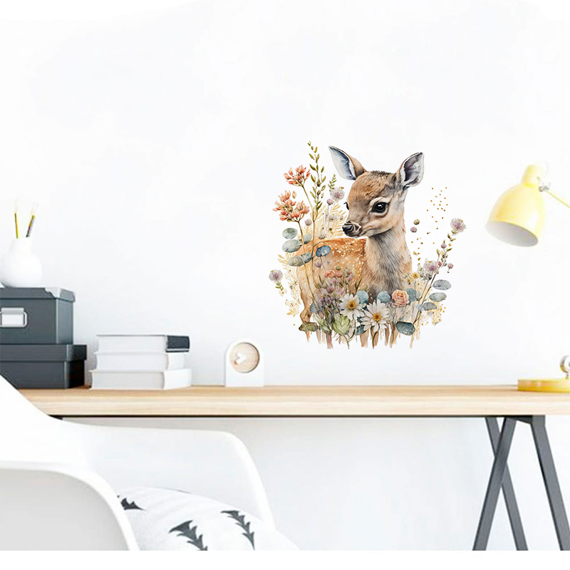 C400#Cute Deer Wall Sticker Ki - Baby Nursery Wallpaper reseña y precio