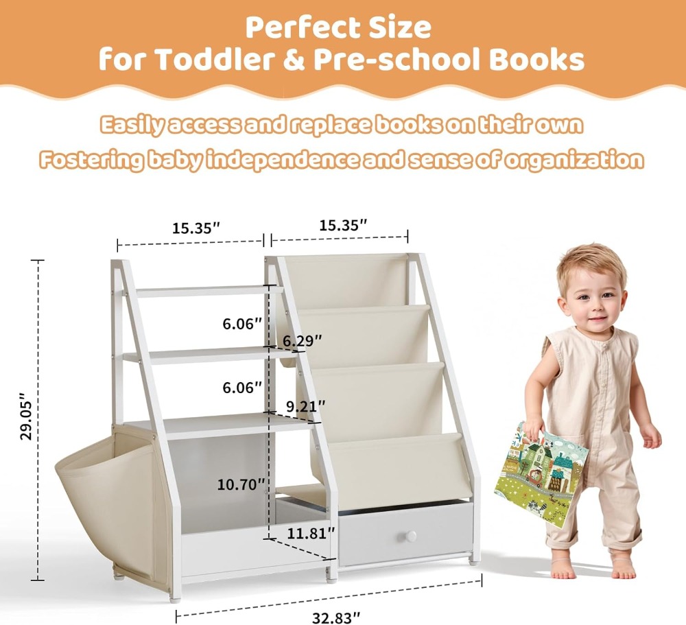 Kids Bookshelf and Toy Storage - Baby Nursery Books reseña y precio