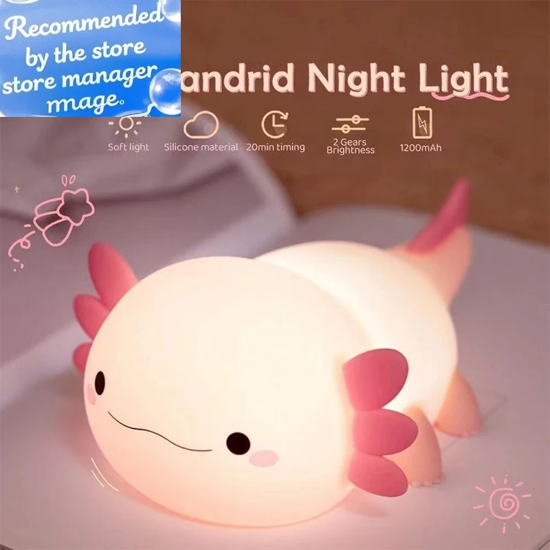 Cute Axolotl Night Light Silic - Baby Nursery Equipment reseña y precio