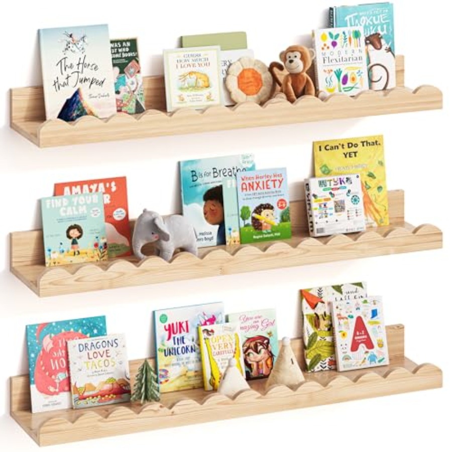 Nursery Book Shelves, Set of 3 - Baby Nursery Books reseña y precio