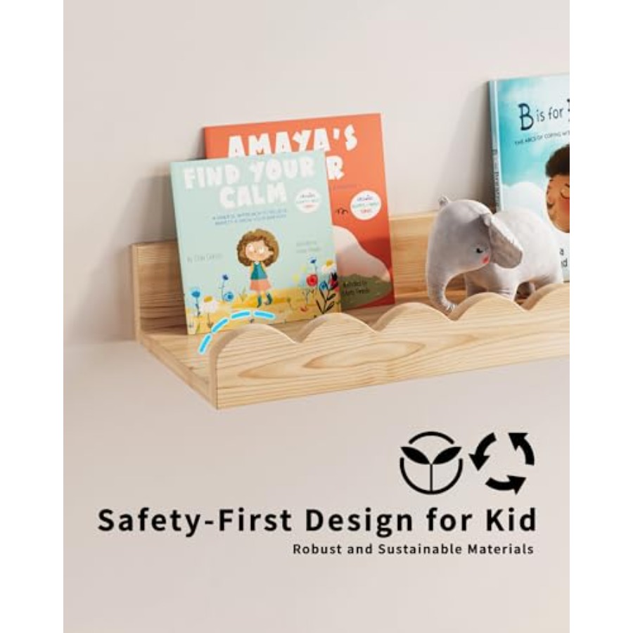 Nursery Book Shelves, Set of 3 - Baby Nursery Books reseña y precio