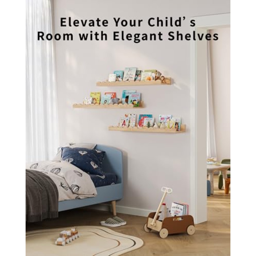 Nursery Book Shelves, Set of 3 - Baby Nursery Books reseña y precio