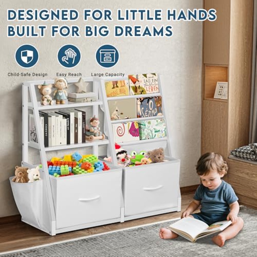 Bookshelf and Toy Storage Book - Baby Nursery Books reseña y precio