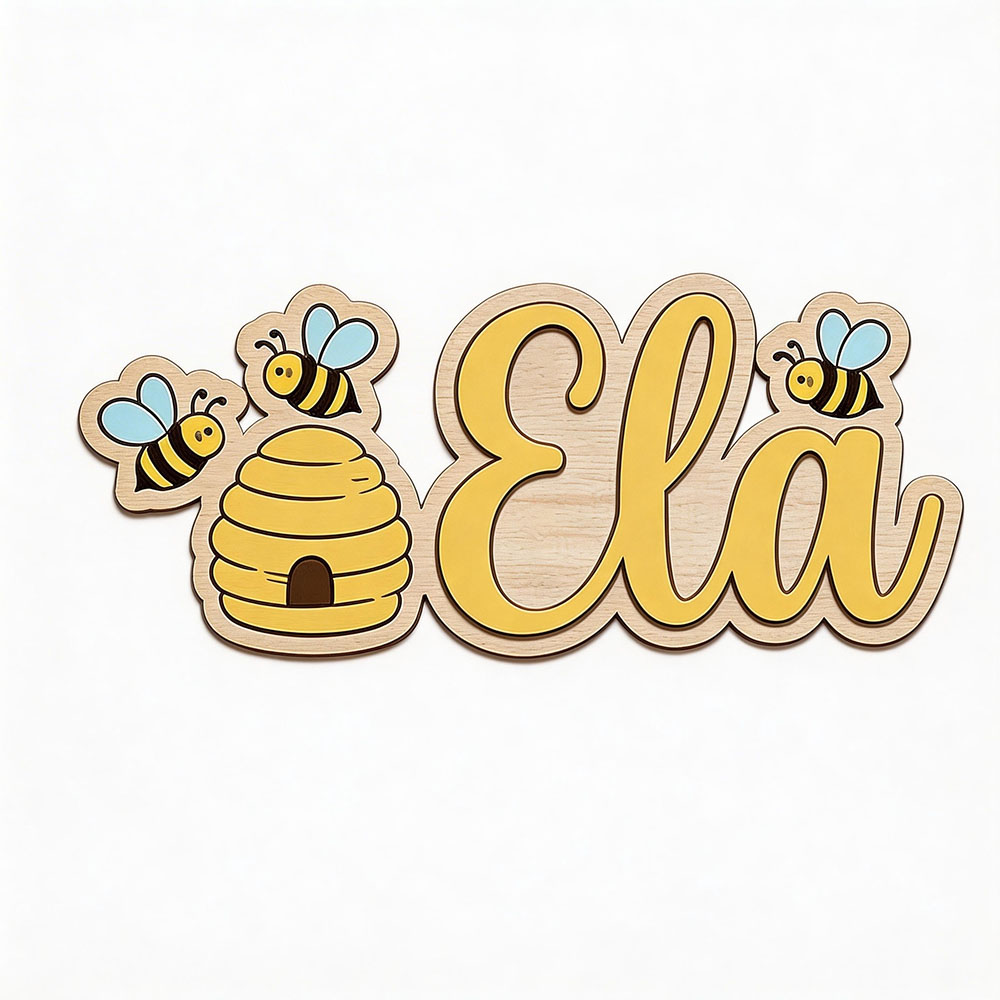 Personalized Cute Bee Hive Nam - Baby Nursery Girl Room reseña y precio