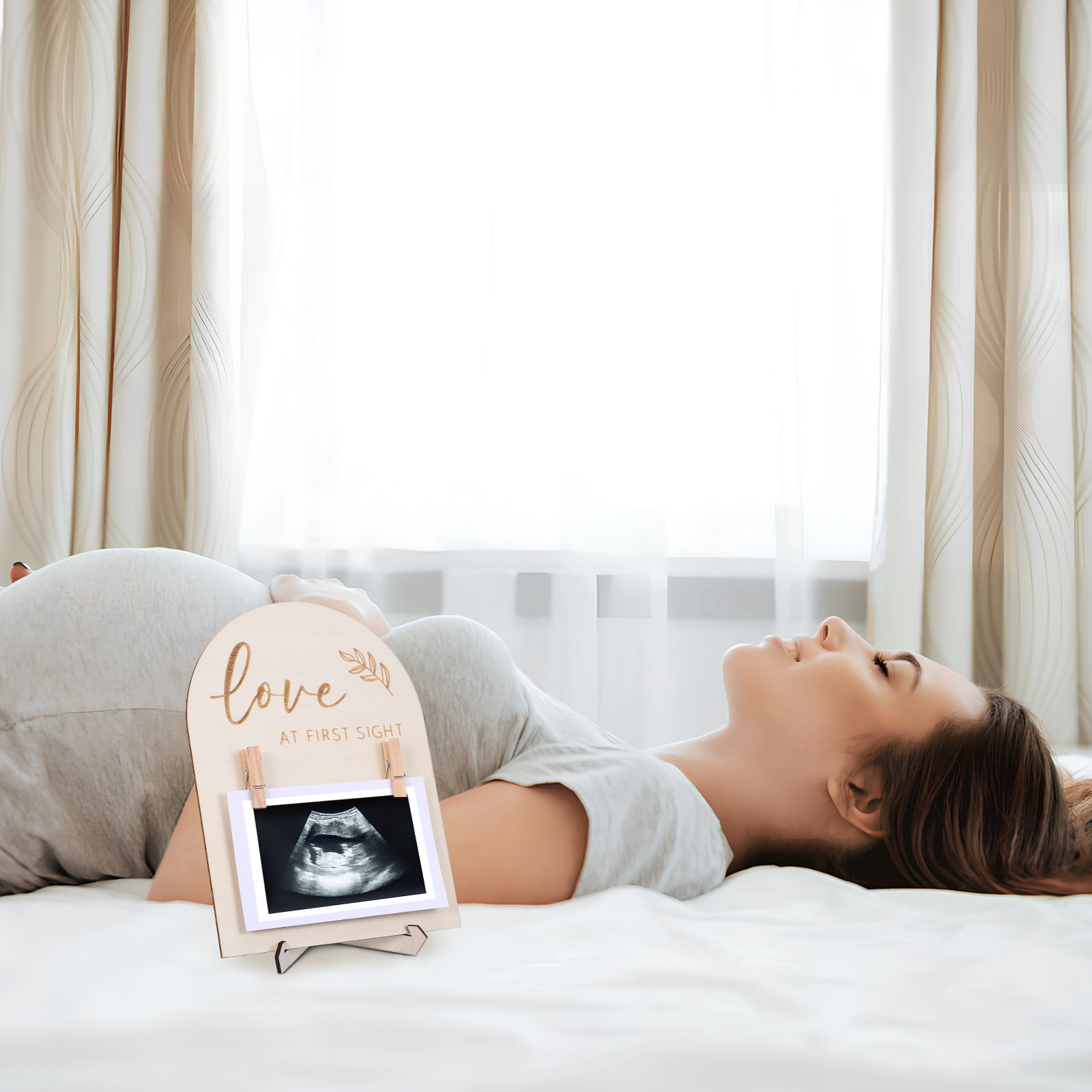 Wooden Baby Photo Frame Sonogr - Baby Nursery Frames reseña y precio