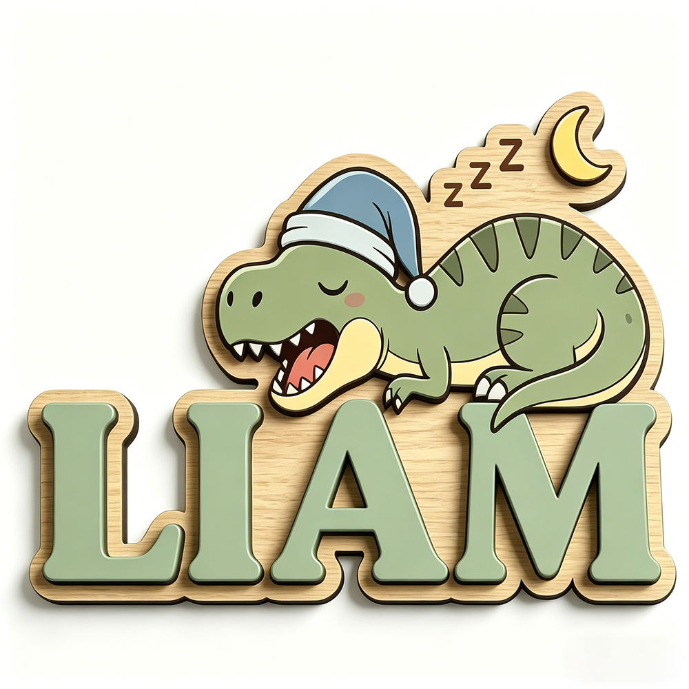 Personalized Sleepy Dinosaur N - Baby Nursery Toy reseña y precio