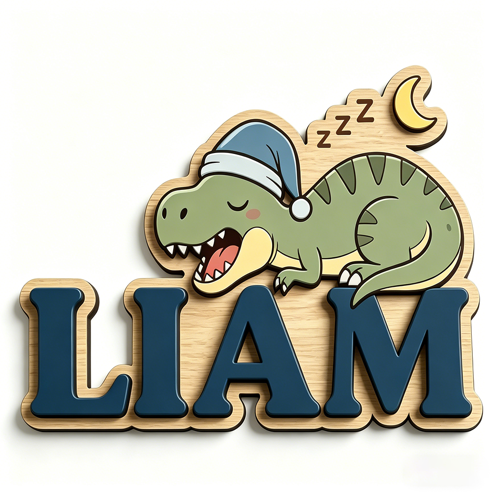 Personalized Sleepy Dinosaur N - Baby Nursery Toy reseña y precio