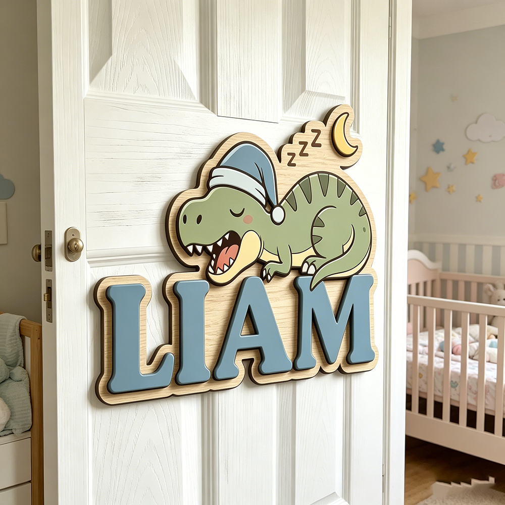 Personalized Sleepy Dinosaur N - Baby Nursery Toy reseña y precio