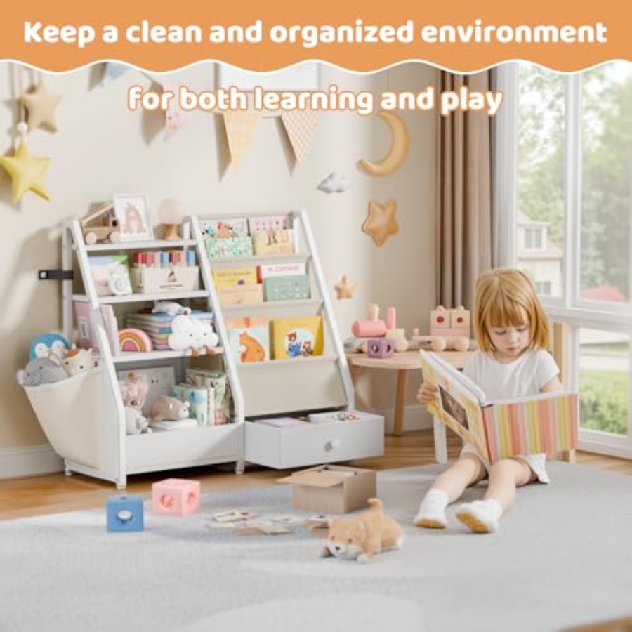 Bookshelf and Toy Storage - Bo - Baby Nursery Books reseña y precio