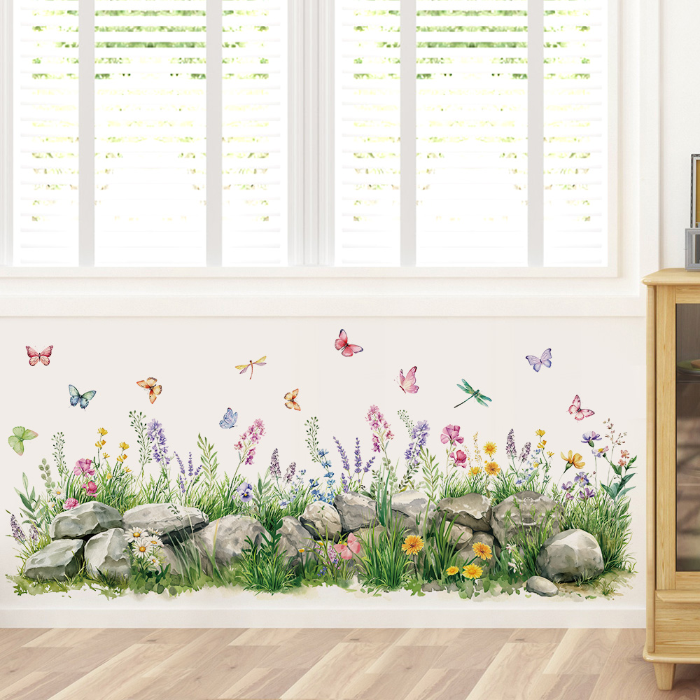 Stones and Flowers Watercolor  - Baby Nursery Wallpaper reseña y precio