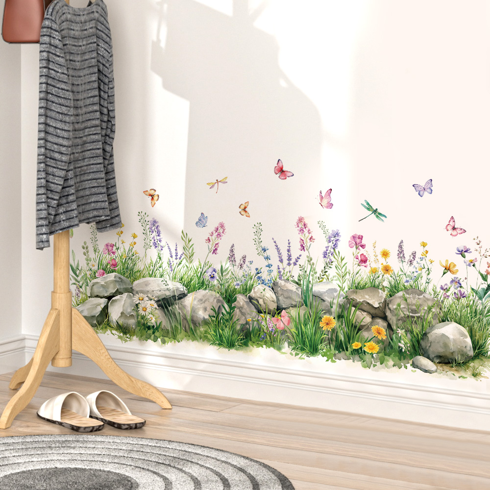 Stones and Flowers Watercolor  - Baby Nursery Wallpaper reseña y precio