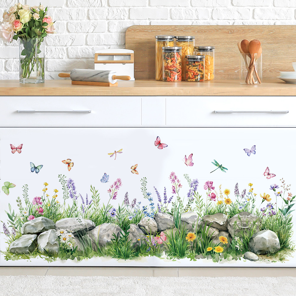 Stones and Flowers Watercolor  - Baby Nursery Wallpaper reseña y precio